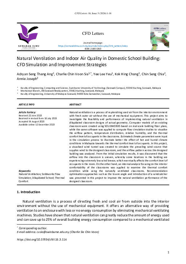 (PDF) Natural Ventilation and Indoor Air Quality in Domestic School ...
