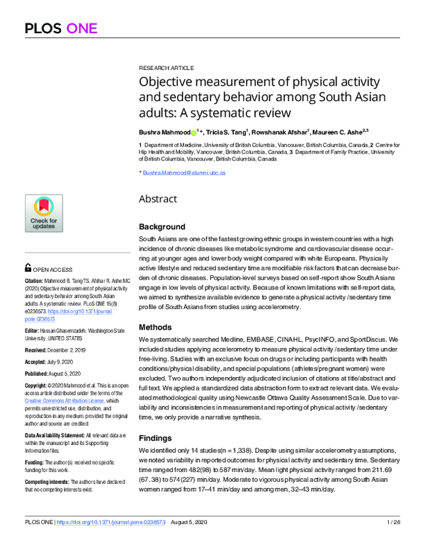 (PDF) Objective measurement of physical activity and sedentary behavior ...