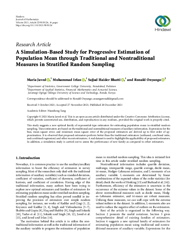 (PDF) A Simulation-Based Study for Progressive Estimation of Population ...