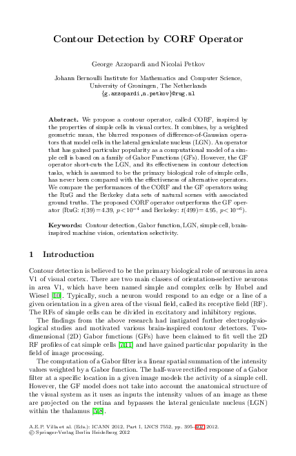 (PDF) Contour Detection by CORF Operator