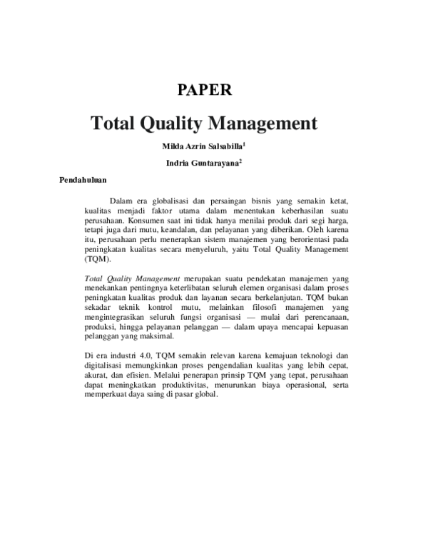 (PDF) Total Quality Management
