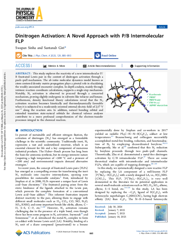 PDF) Dinitrogen Activation: A Novel Approach with P/B
