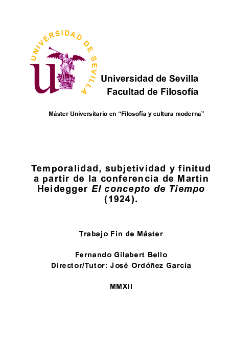 (PDF) Temporalidad, subjetividad y finitud en la conferencia de Martin ...