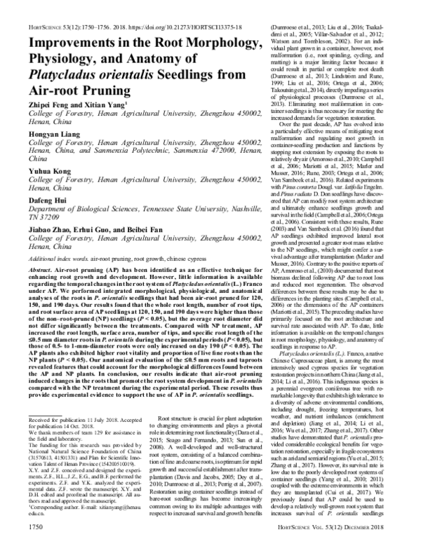 (PDF) Improvements in the Root Morphology, Physiology, and Anatomy of ...