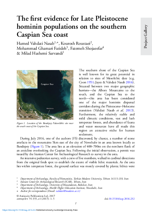 (PDF) The first evidence for Late Pleistocene hominin populations on ...