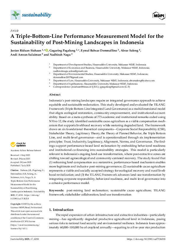(PDF) A Triple-Bottom-Line Performance Measurement Model for the ...