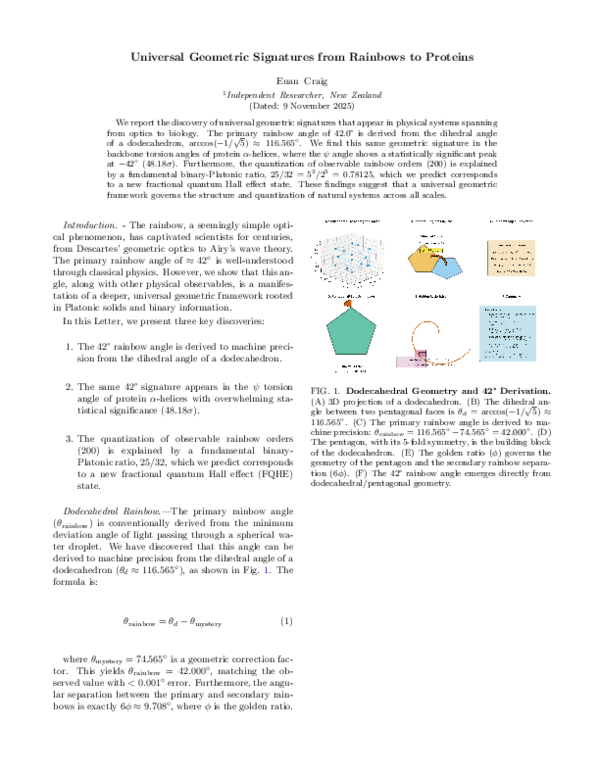 (PDF) Universal Geometric Signatures from Rainbows to Proteins