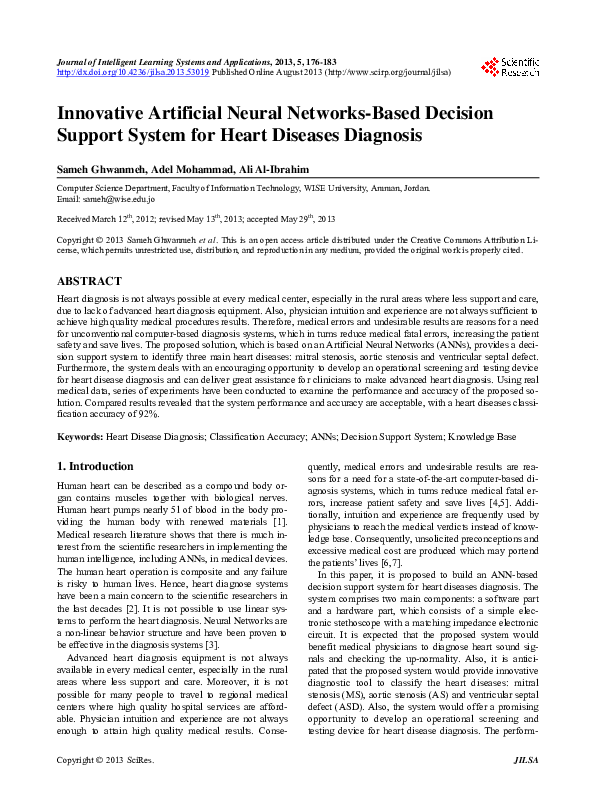 (PDF) Innovative Artificial Neural Networks-Based Decision Support ...