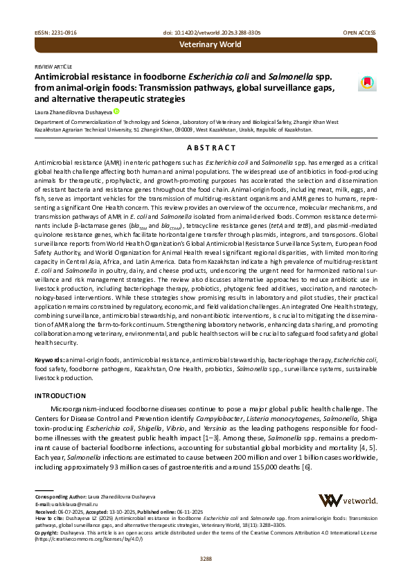 (PDF) Antimicrobial resistance in foodborne Escherichia coli and ...