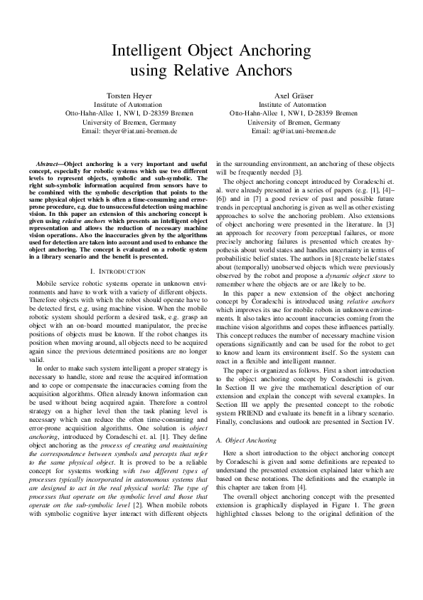(PDF) Intelligent object anchoring using relative anchors