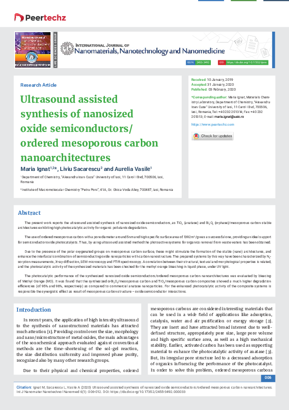(PDF) Ultrasound assisted synthesis of nanosized oxide semiconductors ...