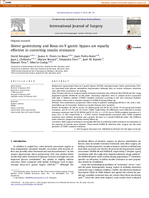 (PDF) Sleeve gastrectomy and Roux-en-Y gastric bypass are equally ...