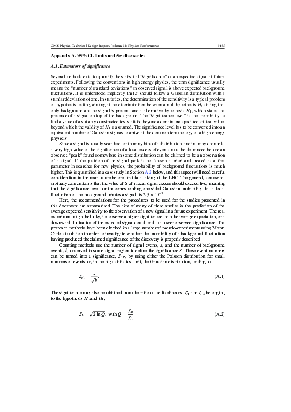 (PDF) CMS Physics Technical Design Report, Volume II: Physics Performance