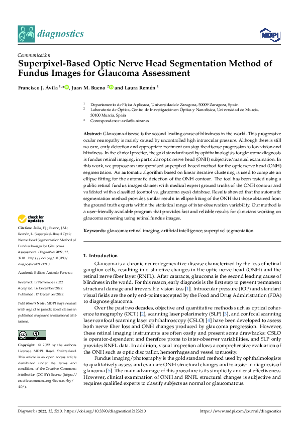 (PDF) Superpixel-Based Optic Nerve Head Segmentation Method of Fundus ...