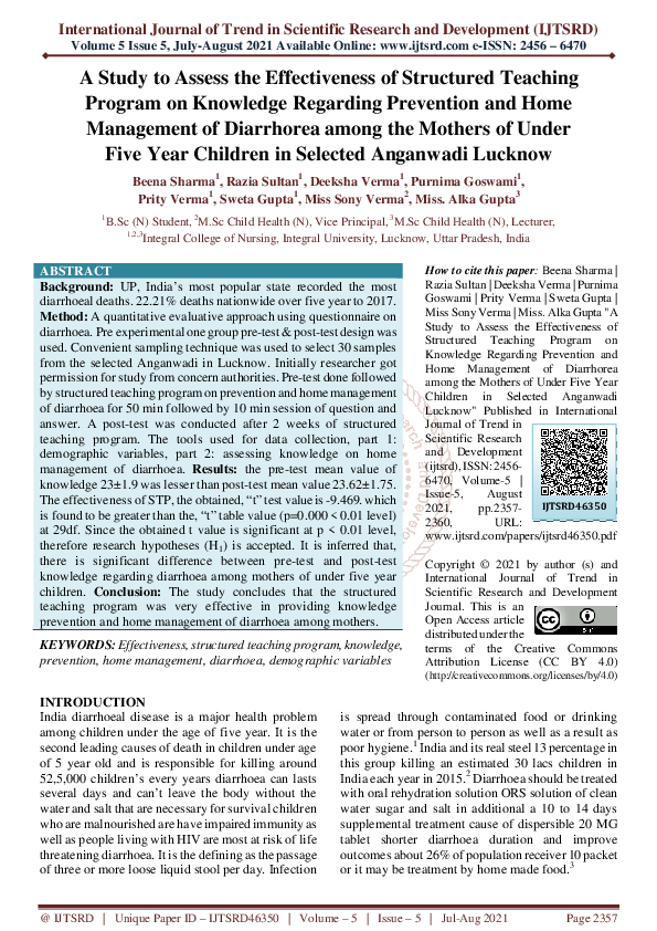 (PDF) A Study to Assess the Effectiveness of Structured Teaching ...