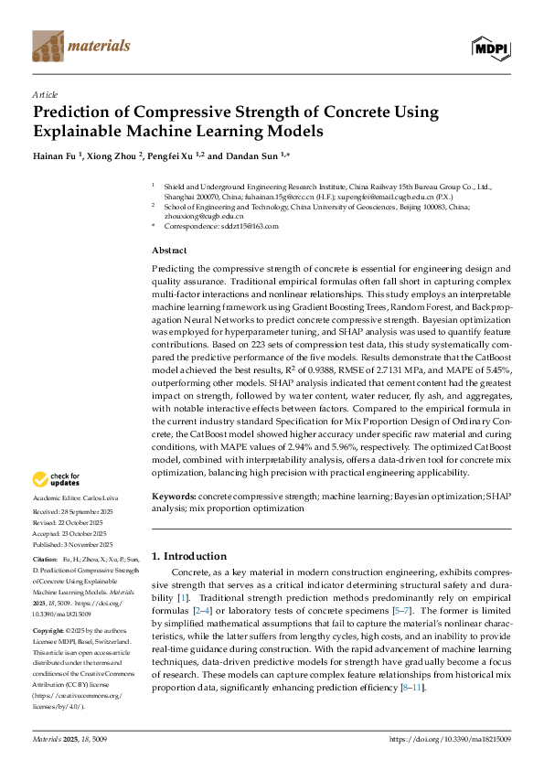 (PDF) Prediction of Compressive Strength of Concrete Using Explainable ...