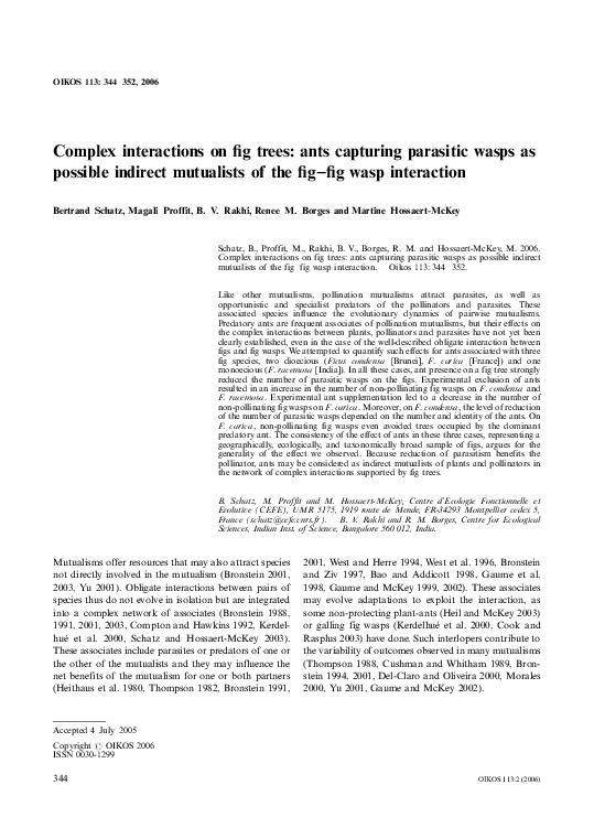 (PDF) Complex interactions on fig trees: ants capturing parasitic wasps ...