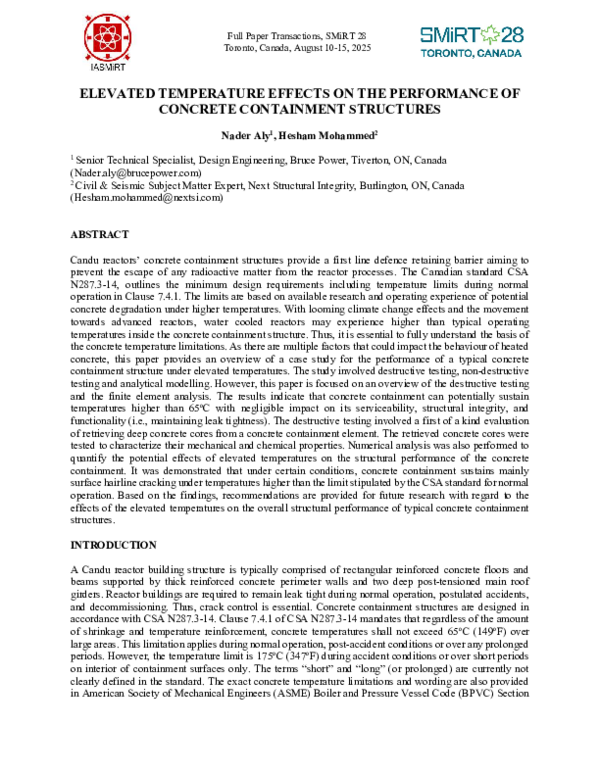 (PDF) ELEVATED TEMPERATURE EFFECTS ON THE PERFORMANCE OF CONCRETE ...