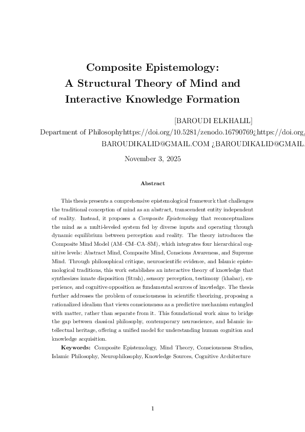 (PDF) Composite Epistemology: A Structural Theory of Mind and ...