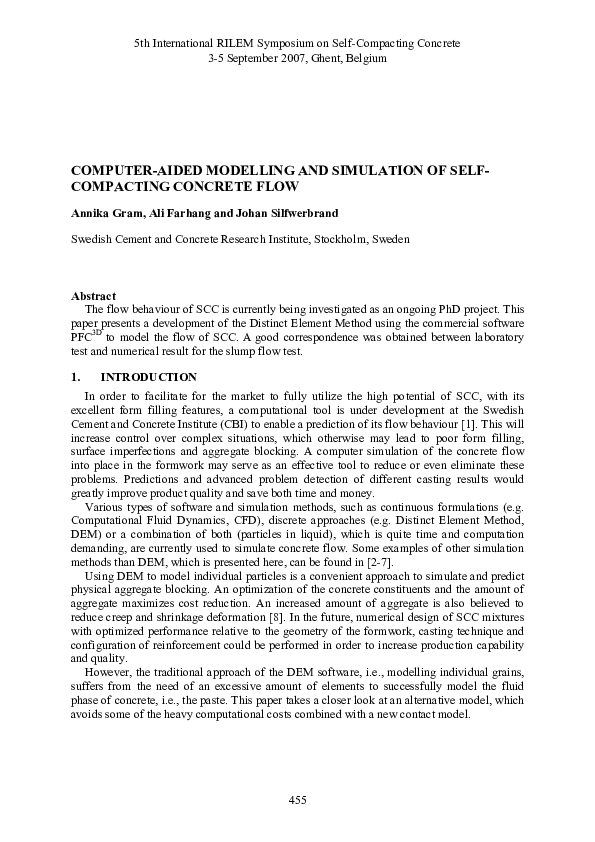 (PDF) Computer-aided modelling and simulation of self-compacting ...