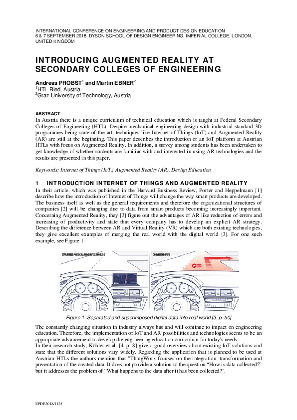 (PDF) Introducing Augmented Reality and Internet of Things at Austrian ...