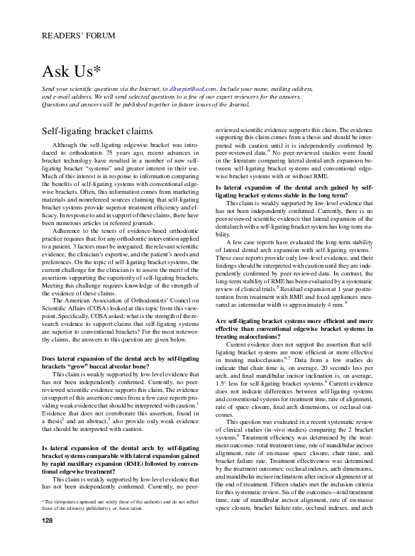 (PDF) Self-ligating bracket claims
