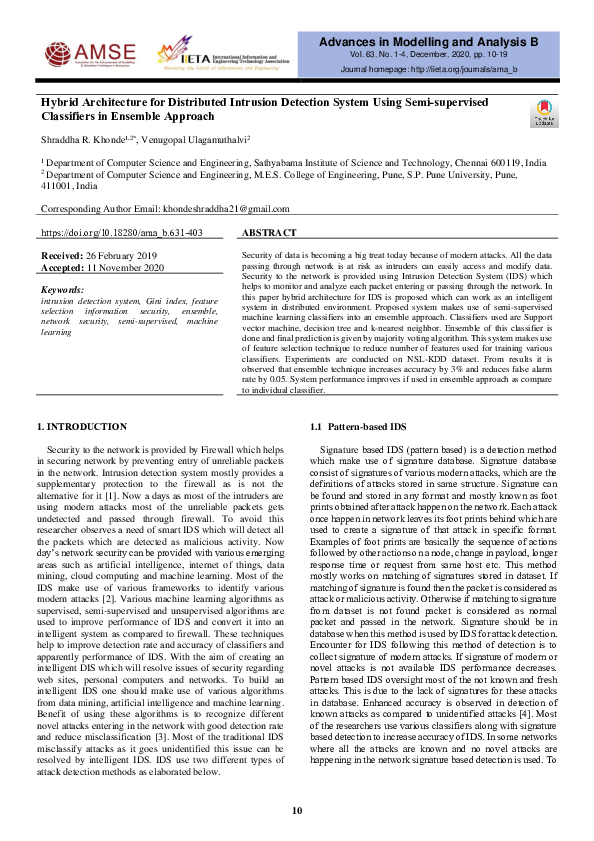 (PDF) Hybrid Architecture for Distributed Intrusion Detection System ...