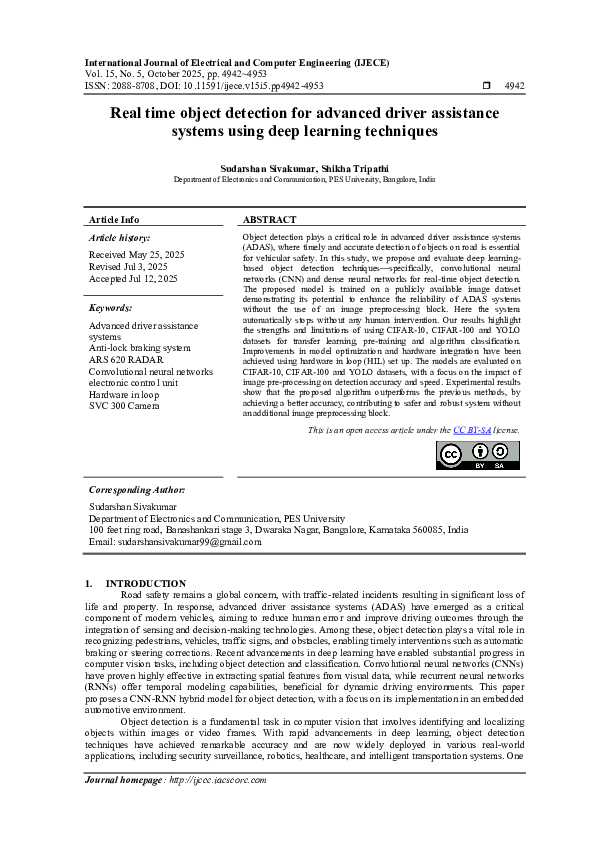 (PDF) Real time object detection for advanced driver assistance systems ...
