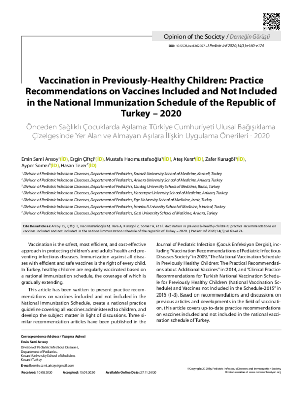 (PDF) Vaccination in Previously-Healthy Children: Practice ...
