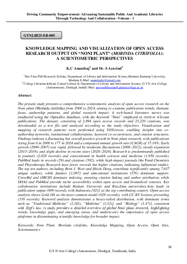 (PDF) KNOWLEDGE MAPPING AND VISUALIZATION OF OPEN ACCESS RESEARCH ...