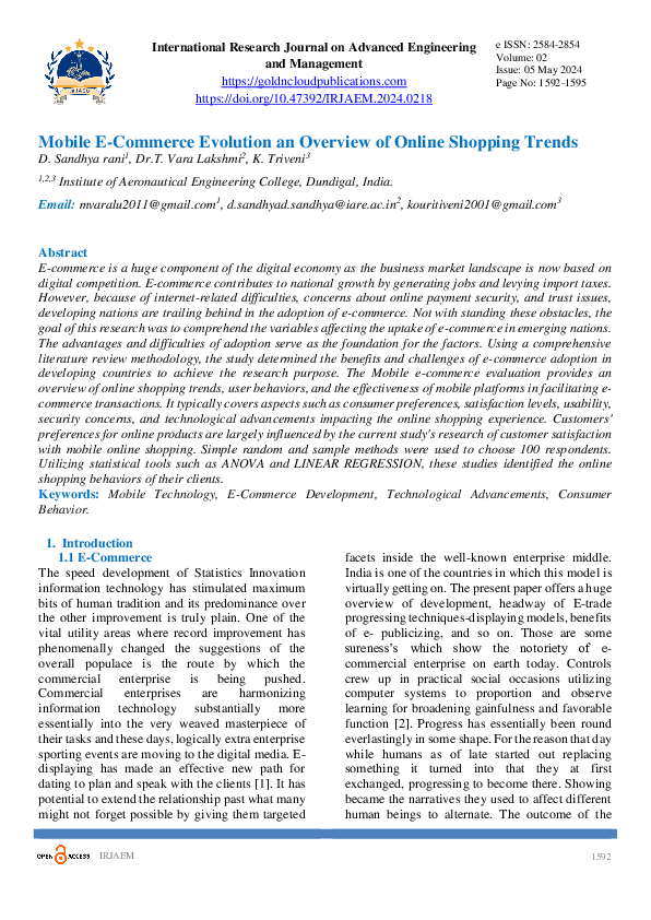 Pdf Mobile E Commerce Evolution An Overview Of Online Shopping Trends