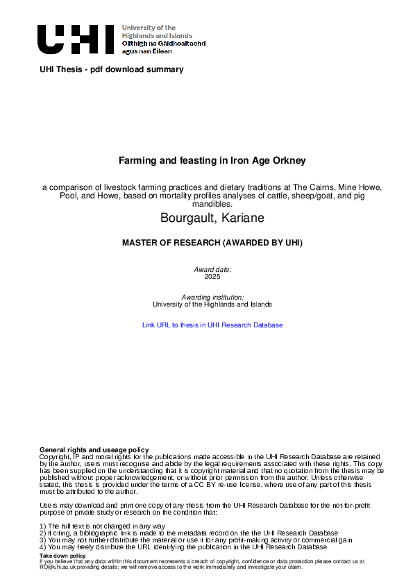 (PDF) Farming and feasting in Iron Age Orkney: a comparison of ...