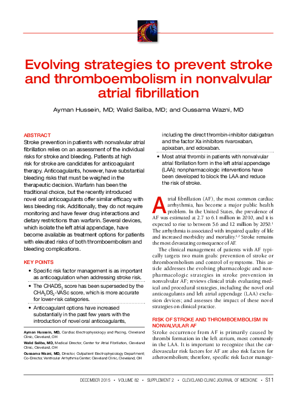 (PDF) Evolving strategies to prevent stroke and thromboembolism in ...