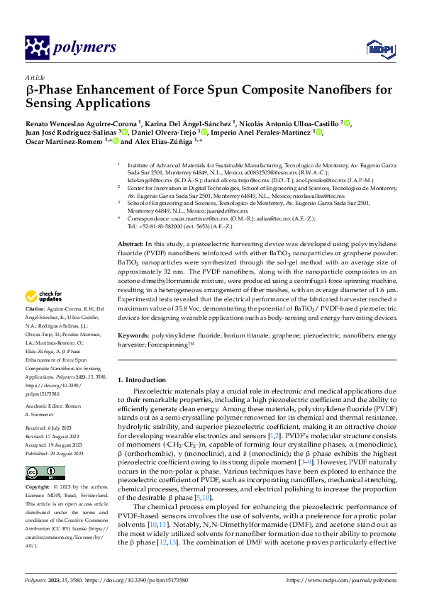 (PDF) β-Phase Enhancement of Force Spun Composite Nanofibers for ...