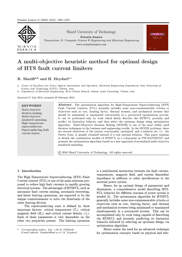 (PDF) A multi-objective heuristic method for optimal design of HTS ...