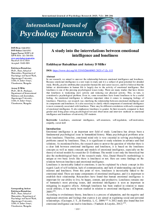 (PDF) A study into the interrelations between emotional intelligence ...