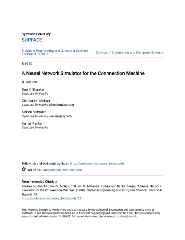 (PDF) A Neural Network Simulator for the Connnection Machine