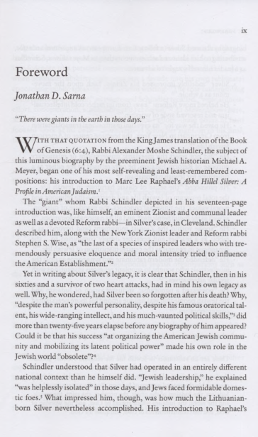 (PDF) Jonathan D. Sarna, “Foreword,” in Michael A. Meyer, *Above All ...