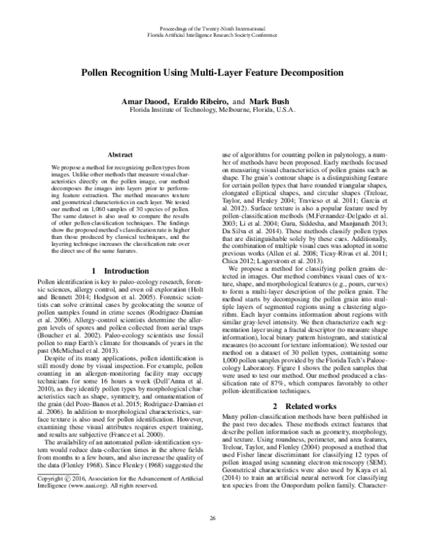 (PDF) Pollen Recognition Using Multi-Layer Feature Decomposition