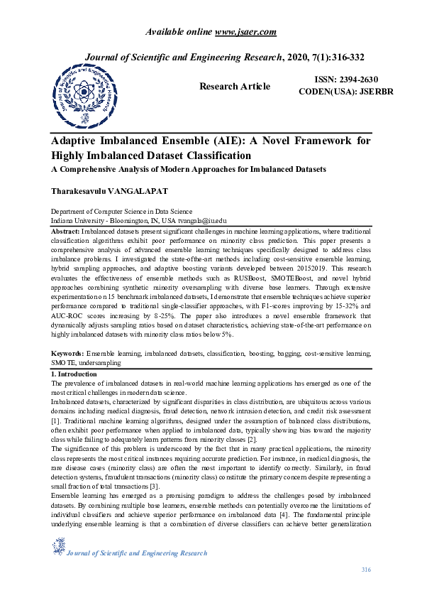 (PDF) Adaptive Imbalanced Ensemble (AIE): A Novel Framework for Highly ...