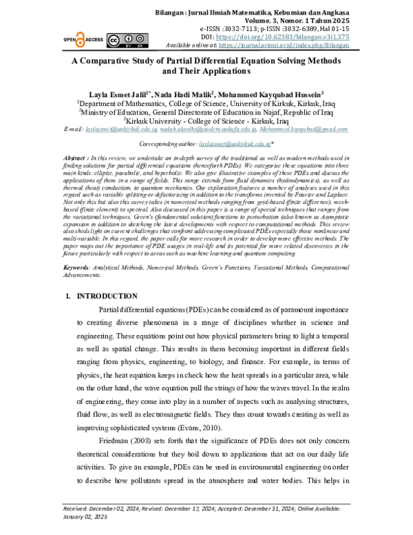 (PDF) A Comparative Study of Partial Differential Equation Solving ...