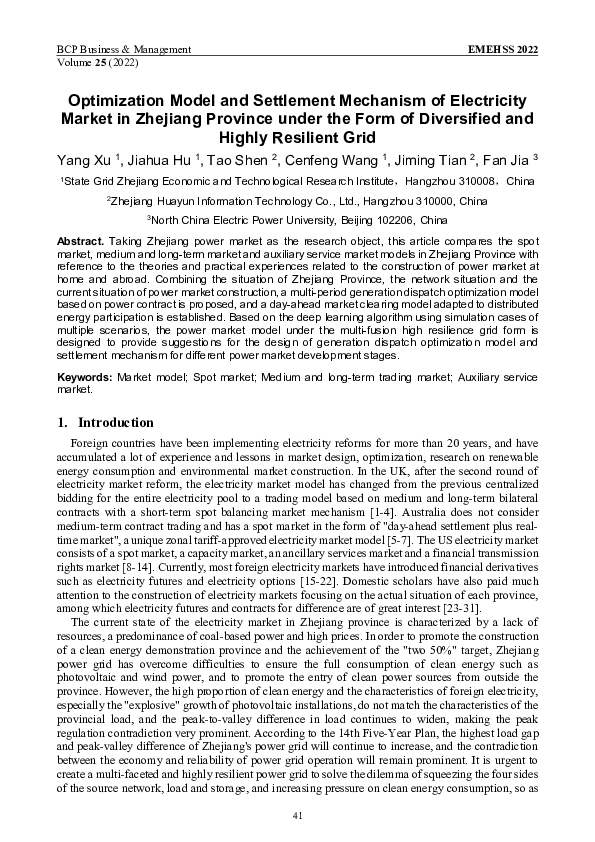 (PDF) Optimization Model and Settlement Mechanism of Electricity Market ...