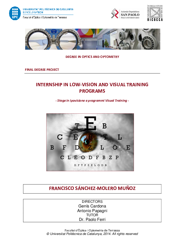 (PDF) Intership in low-vision and visual training programs: stage in ...