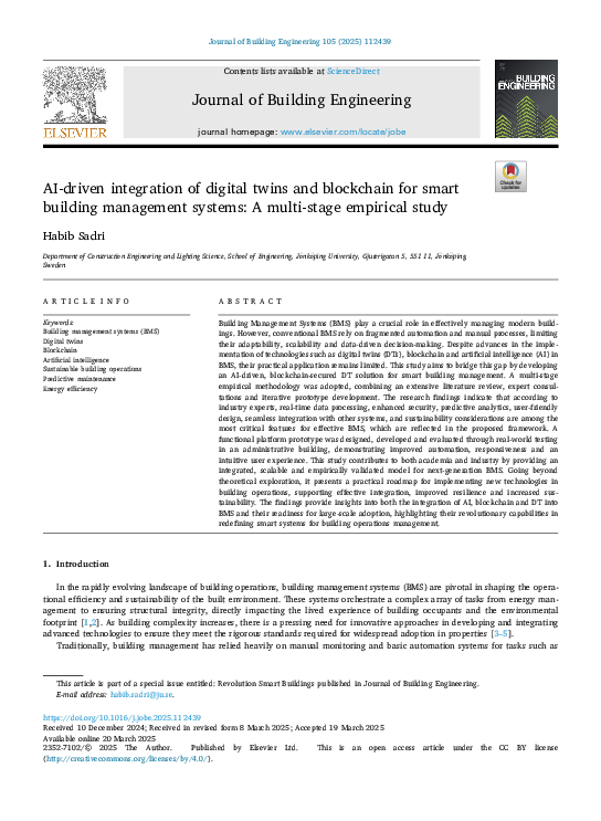 (PDF) AI-driven integration of digital twins and blockchain for smart ...