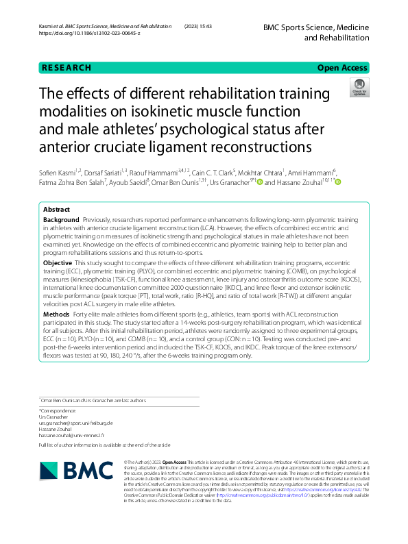 (PDF) The effects of different rehabilitation training modalities on ...