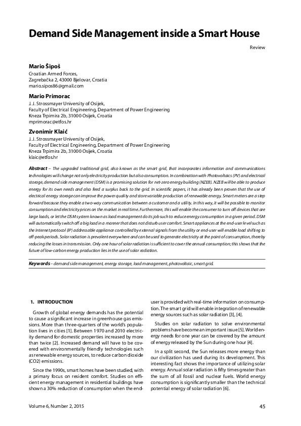 (PDF) Demand Side Management inside a Smart House