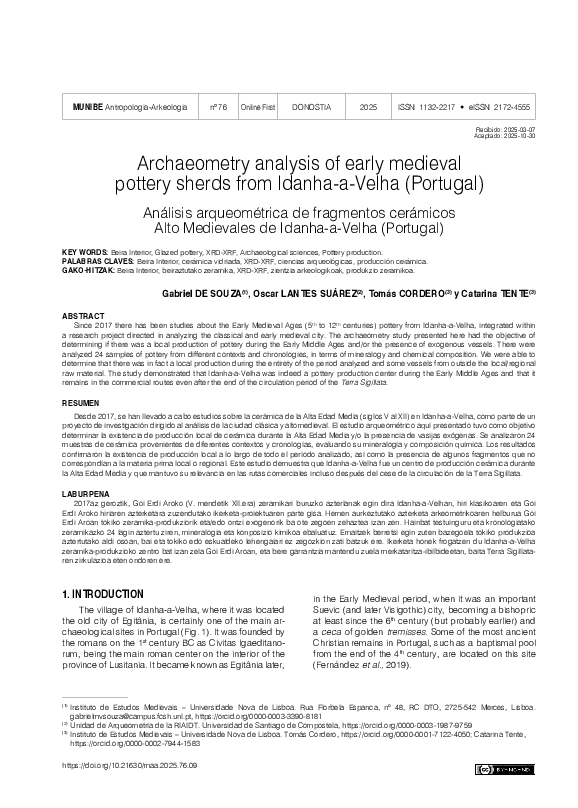 (PDF) Archaeometry analysis of early medieval pottery sherds from ...