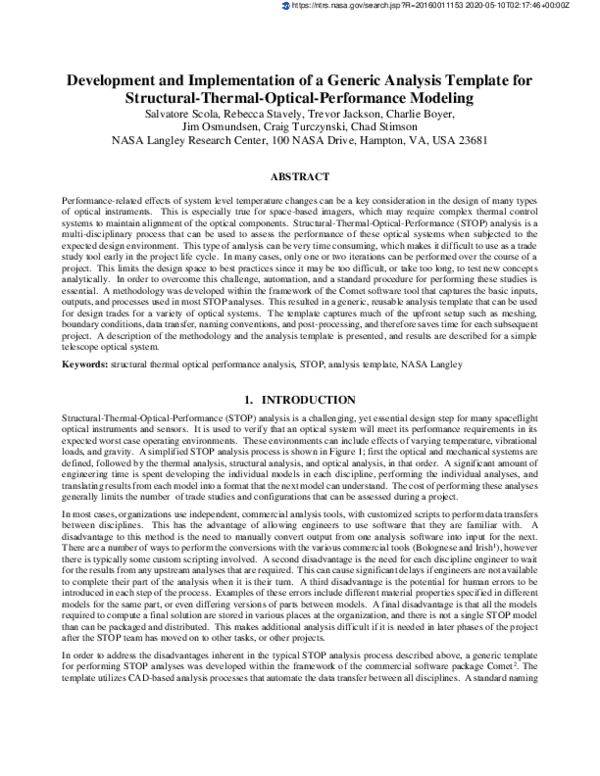(PDF) Development and implementation of a generic analysis template for ...