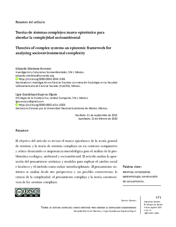 (PDF) Theories of complex systems: an epistemic framework for analyzing ...