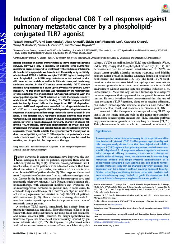 (PDF) Induction of oligoclonal CD8 T cell responses against pulmonary ...